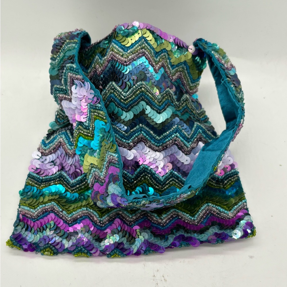 Accessopize Multicolored Beaded Sequin Purse - image 1